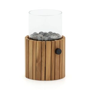 Cosiscoop Timber round gaslantaarn ø 18cm (h:30cm) - Laagste prijsgarantie!