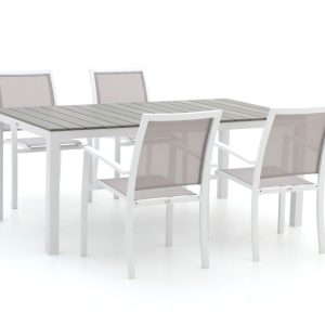 Bellagio Anzio/Fidenza 183cm dining tuinset 5-delig stapelbaar - Laagste prijsgarantie!