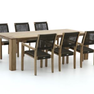 ROUGH Batang/ROUGH-X 240cm dining tuinset 7-delig stapelbaar - Laagste prijsgarantie!