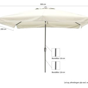 Shadowline Aruba parasol 300x200cm - Laagste prijsgarantie!