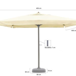 Shadowline Jamaica parasol 400x400cm - Laagste prijsgarantie!