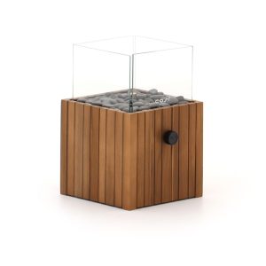 Cosiscoop Timber square gaslantaarn 20x20x30cm - Laagste prijsgarantie!