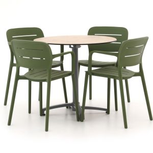 Forza Pazzia/Canzo ø 80cm dining tuinset 5-delig stapelbaar - Laagste prijsgarantie!