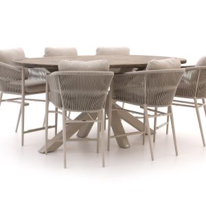 Bellagio Mineo/ROUGH-Y Ellips 240cm high dining tuinset 7-delig - Laagste prijsgarantie!