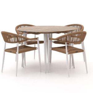 Manifesto Belpasso/Falcade ø 115cm dining tuinset 5-delig stapelbaar - Laagste prijsgarantie!