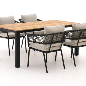 Hartman Winston 180cm dining tuinset 5-delig stapelbaar - Laagste prijsgarantie!