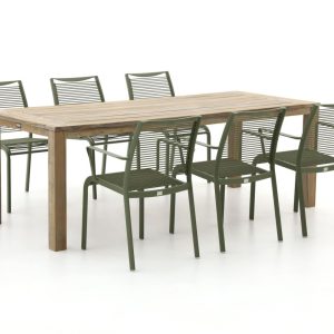Apple Bee Hawaii/ROUGH-S 220cm dining tuinset 7-delig stapelbaar - Laagste prijsgarantie!