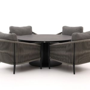 Bellagio Mineo/La Fonte ø150cm low dining tuinset 5-delig - Laagste prijsgarantie!